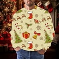 thumbnail image 2 of Long Sleeve Shirts for Men Men's Christmas Fashion Casual Part 3D Print Long Sleeve Hooded Sweater Tops Zip up Jacket Mens Mens Hooded Sweatshirt Zip Front Hoodie Jacket Clothes Half up Swea Yellow S, 2 of 4