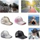 thumbnail image 5 of Summer Glitter Ponytail Cap Mesh Hats Casual Adjustable Baseball Cap for Women Girls(pink, 5 of 5