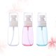 thumbnail image 2 of 3 botellas de spray vacías de 100 ml con bomba a presión, envases portátiles para protección solar (transparentes, azules y rosas)., 2 of 7