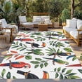 thumbnail image 2 of Farmhouse Parrots Outdoor Rug for Patio/Deck/Porch, Non-Slip Large Area Rug 5 x 7 Ft, Spring Summer Botanical Leaf Watercolor Indoor Outdoor Rugs Washable Area Rugs, Camping Rug Carpet Runner, 2 of 8