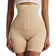 thumbnail image 3 of YBFDO-Entrenador de cintura para mujer, ropa moldeadora de abdomen, pantalones cortos moldeadores de cuerpo, elevador de glúteos de cintura alta, bragas adelgazantes con hebilla, 3 of 4
