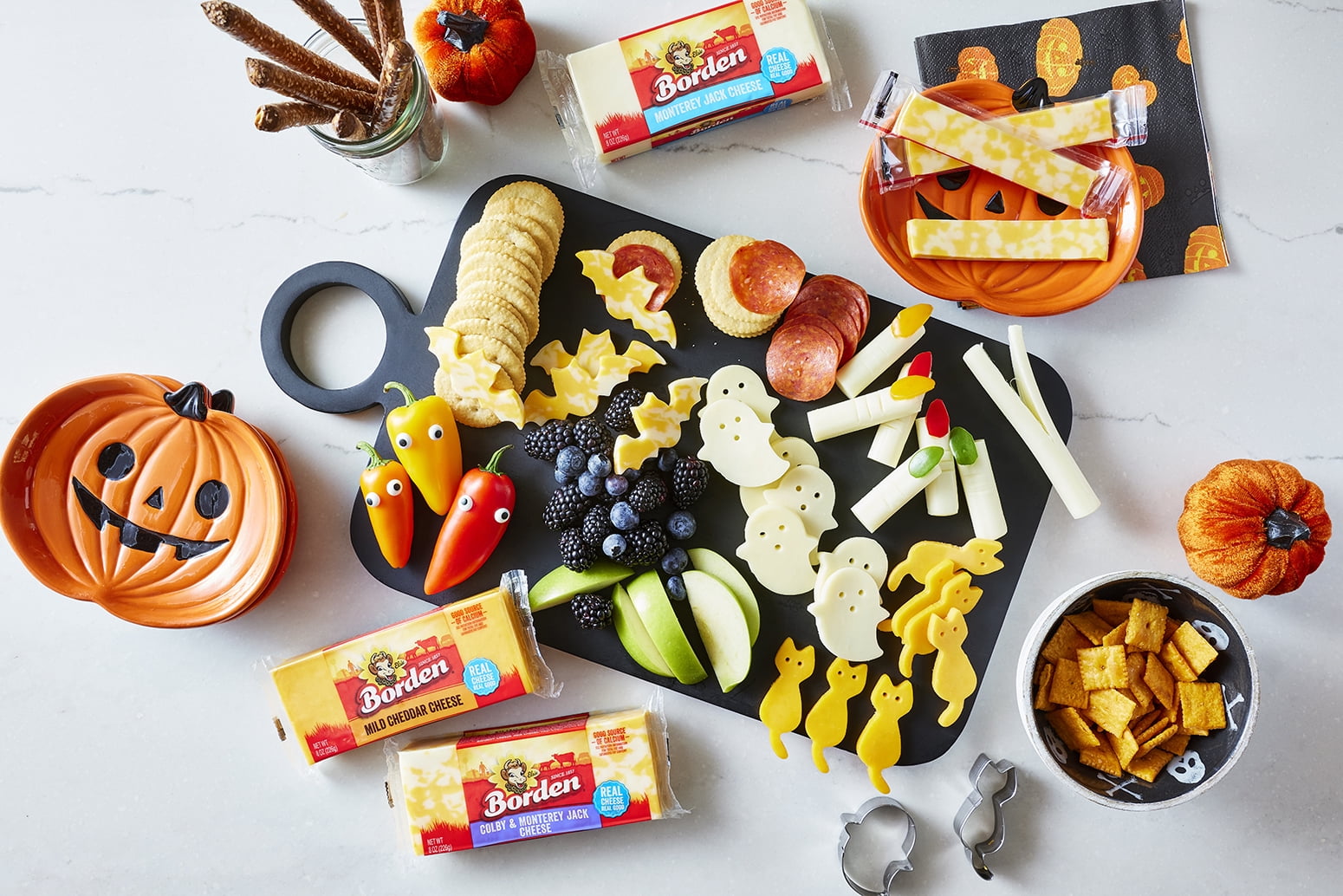 Borden Snacking Slices  Assorted Cheese Tray, 16 oz, Refrigerated, 48 Slices