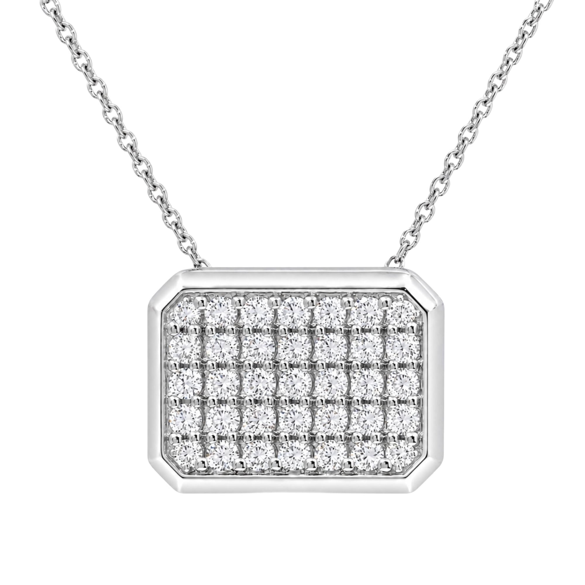 Diamonair Lab Grown Diamond Pendant for Women | Sterling Silver | Round Cut | Prong Set, Secure Clasp | F Color, VS+ | 1.00 Total Carat Weight | Anniversary, Wedding, Birthday Gift