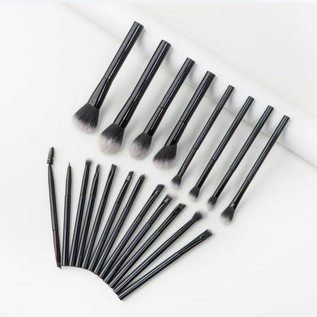 Colliford Makeup Brush Set,20 Pcs Makeup Brushes Kit with Soft Bristle, Travel Makeup Brush Set for Foundation, Concealer, Blush, Nose Contour, Contouring and Eyeshadow(Black)