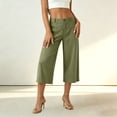 thumbnail image 4 of Luvrsol Capris for Women High Rise Wide Leg Capri Pants Loose Straight Leg Summer Casual S-2XL, 4 of 7