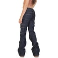 thumbnail image 3 of JustVH Women Casual Zipper Cargo Denim Pant Straight Leg Boyfriend Jeans, 3 of 3