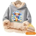 thumbnail image 5 of Toddler Girls Graphic Hoodie Long Sleeved Hooded Sweatshirt Pullover with Cute Print Designs Trendy Fall Outfits Size 3-4T , Gray, 5 of 5