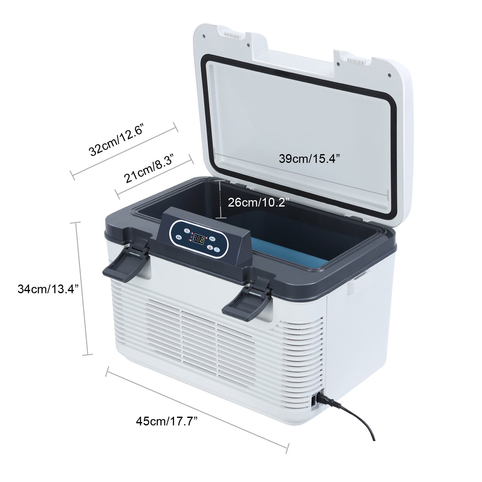 19L Large Capacity Car Refrigerator with Digital Display, Low Noise Mini Car Fridge Temperature Adjustable, 12/24V Wide Application Beverage Cooler Car Fridge