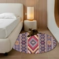 thumbnail image 3 of Southwest Aztec Round Area Rug 4ft, Country Retro Ethnic Geometric Motifs Washable Non-Slip Circle Rugs for Bedroom Living Room Kitchen, Soft Non Shedding Circle Carpet for Dining Room Dorm, 3 of 9