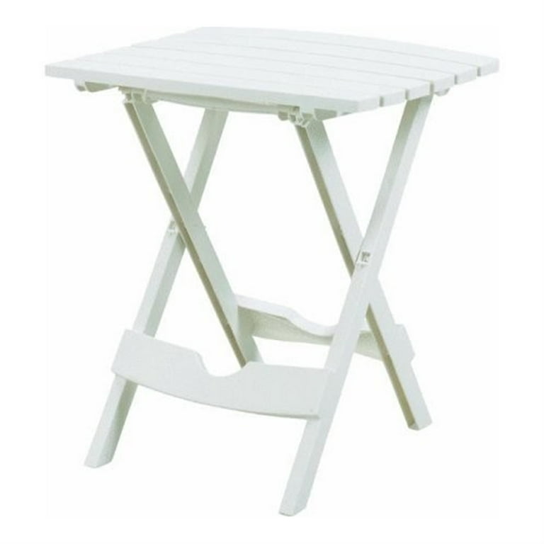 Adams QuikFold Rectangular White Polypropylene Folding Side Table