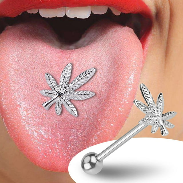 Bague en Forme de Feuille, Bague en Forme de Feuille, Bijou Corporel en Acier Inoxydable pour Femmes Hommes
