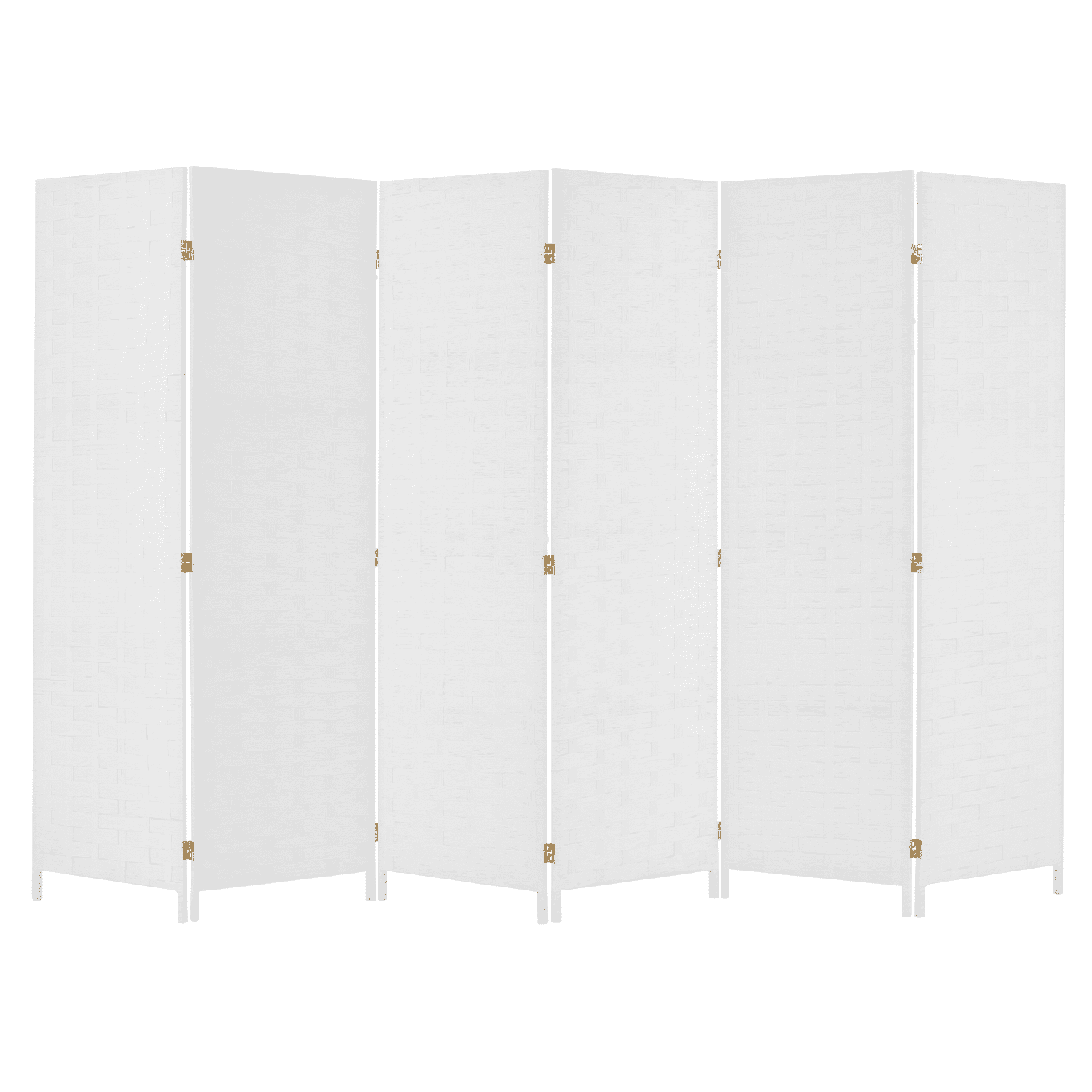 YODOLLA 6 Panels Room Divider, 6 FT Tall Weave Fiber Room Divider, Double Hinged Folding Privacy