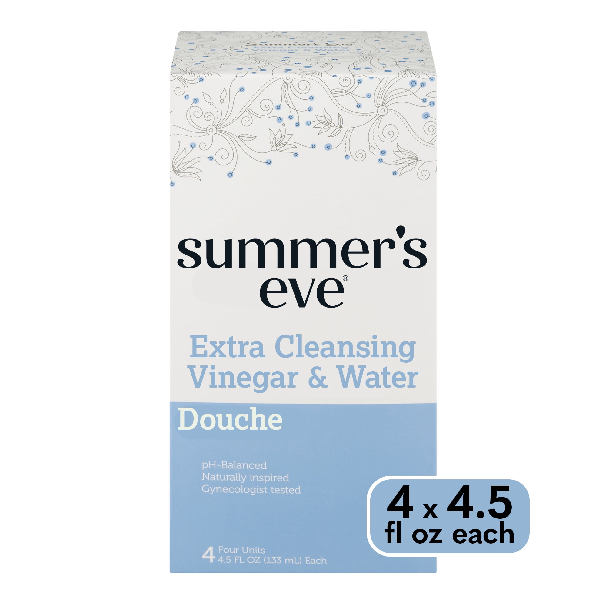 Vakantie vrijgesteld Historicus Summer's Eve Douche, Extra Cleansing Vinegar & Water, 4 Units, 4.5 oz Each  - Walmart.com
