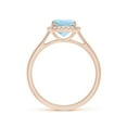 thumbnail image 2 of ANGARA Natural Classic Cushion 1.4 ct Aquamarine Halo Engagement Ring in 14K Rose Gold for Women (Size-7mm) | March Birthstone, Birthday, Anniversary, Jewelry Gift for Women | Natural Aquamarine Ring, 2 of 9