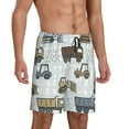 thumbnail image 2 of Kdxio Tractor and Dumper Print Mens Sleep Shorts Bottoms Soft Comfy Pajama Wear Pants with Drawstring Pockets, 2 of 7