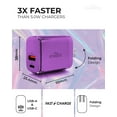 thumbnail image 4 of Liquipel Powertek 20W PD USBC and 18W USB A Dual Port Wall Block Charger, Type C Fast Charging Cube, Wall Power Adapter with Foldable Plug, Metallic Shine Purple, 4 of 7