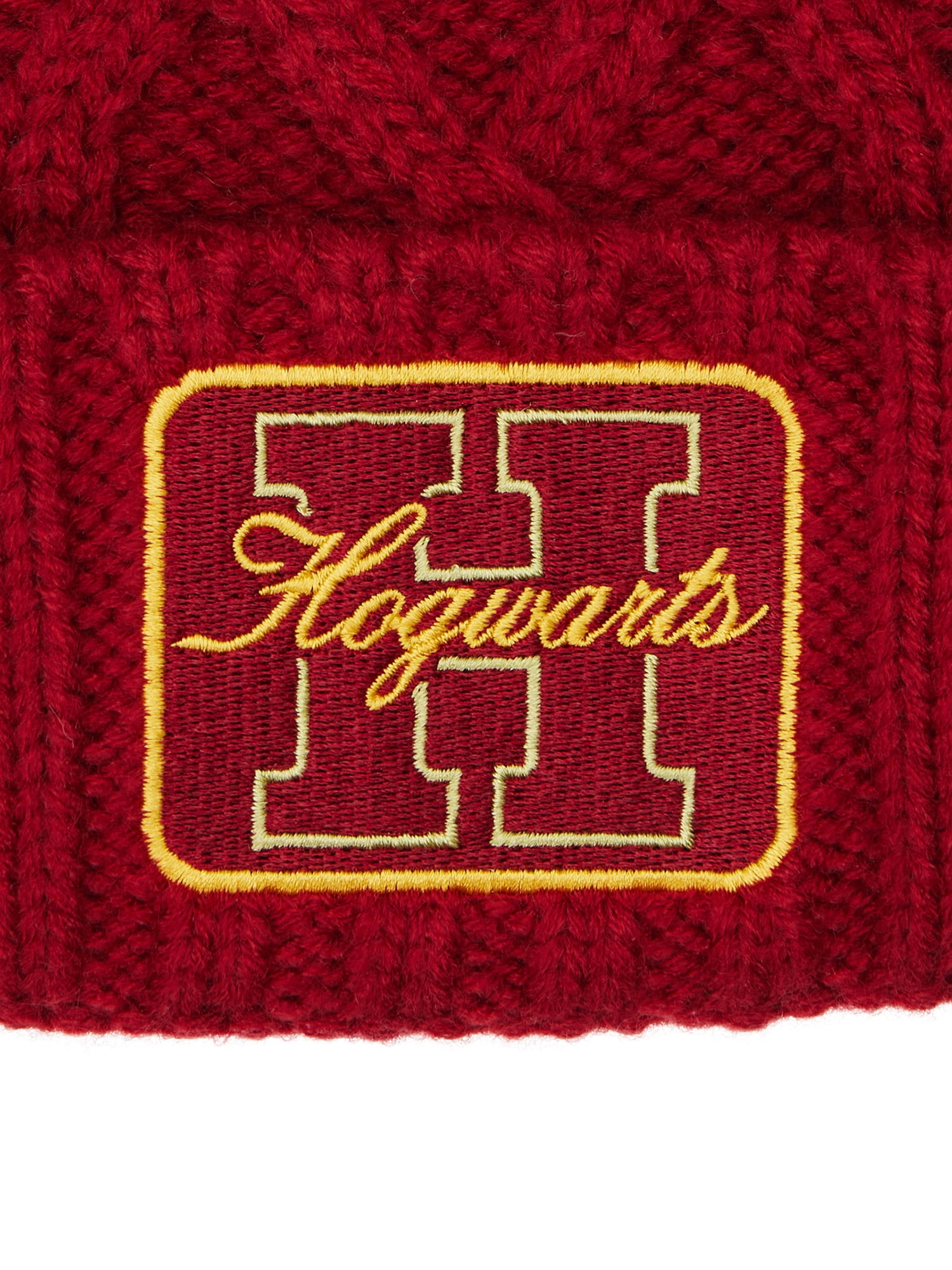 Warner Bros Harry Potter Pom Pom Cable Knit Beanie Red