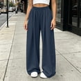 thumbnail image 2 of hoksml Women Baggy Wide Leg Sweatpants Elastic High Waist Loose Soft Casual Trousers for Daily Street Lounge Wear, 2 of 9