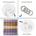 thumbnail image 3 of Farmhouse Purple Brown Shower Curtain, Waterproof Shower Curtains for Bathroom, Vintage Wooden Striped Washable Fabric Bathtub Curtain Set Bath Decor with 12 Hooks Stall 36"x72", 3 of 6