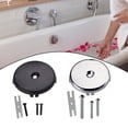 thumbnail image 5 of BUYISI Single Hole Bathtub Drain Overflow Panel With 3 Screws Drain Overflow Panel Silver, 5 of 5