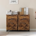 thumbnail image 4 of 3-Drawer File Cabinet with Lock, Mobile Under Desk Filing Cabinet for Home Office, Wood Storage Organizer for Letter/a4/Legal Size Documents, 4 of 8