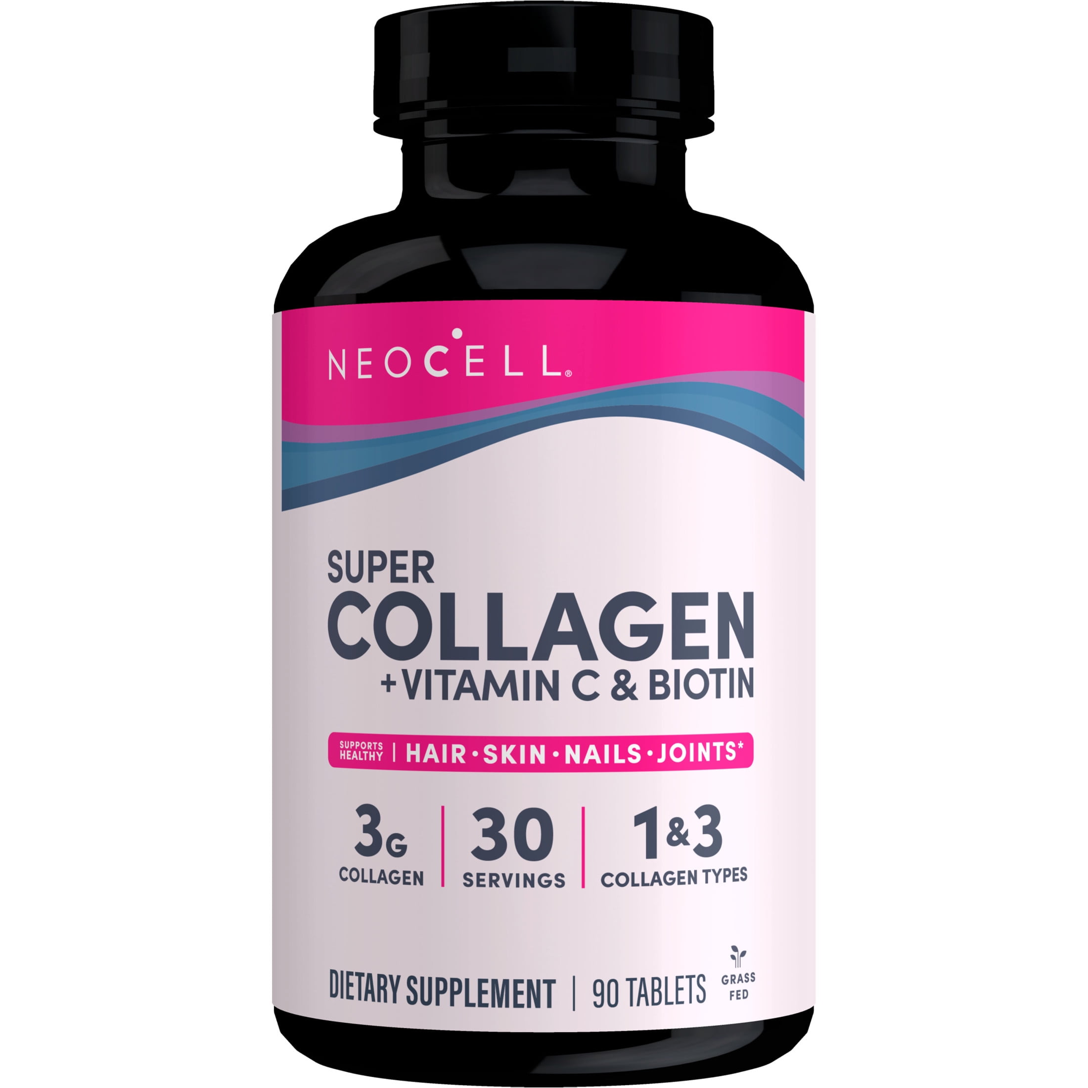 NeoCell Grassfed Collagen Peptides +Vitamin C & Biotin 6000mg 90 Tablets