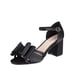 thumbnail image 1 of 242-12 Sandalia con Tacon de 7 cm para Dama Mujer en color Negro, Elaborado de Textil Acabado Satin Cklass 242-12, 1 of 2