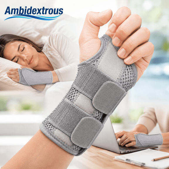 Wrist Brace Carpal Tunnel Right Left Hand for Men Women Pain Relief, Night Wrist Sleep Supports Splints Arm Stabilizer with Compression Sleeve Adjustable Straps,for Tendonitis Arthritis