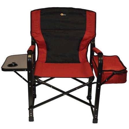 Faulkner FLK-49582 El Capitan Director Chair with Cooler Bag, Burgundy - Black