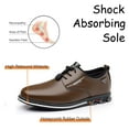 thumbnail image 3 of Mens Casual Oxfords Leather Business Office Loafers Comfortable Fashion Lace-up Formal Flat Shoes Green 7 US, 3 of 7