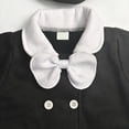 thumbnail image 7 of hengsof Toddler Girl's Long Sleeve Jacket Contrast Color Bow Lapel Double Breasted Jacket Beret Casual Outfit Set Suitable for Children Aged 9 Months to 4 Years, 7 of 7
