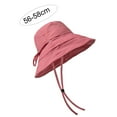 thumbnail image 6 of Dujiujun Bucket Hat Windproof Rope Thin Casual Washable Pleated Sun-resistant Solid Color Breathable Women Summer Sun Hat for Daily Life, 6 of 8