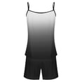 thumbnail image 5 of pstuiky Two Piece Sets for Women Summer Solid Color Cami Pajama Set Lounge Loose Fit Crew Neck Sleeveless Sleepwear with Shorts Summer Pjs Black S, 5 of 6