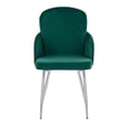 thumbnail image 4 of LumiSource Green Velvet, Gold Metal, Chrome Dahlia Dining Chair - Set of 2, 4 of 8