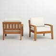 thumbnail image 2 of Beige Grenada Club Chairs - Set of 2 Outdoor Acacia Wood Patio Chairs with Water-Resistant Cushions (Sunbrella Option Available), 2 of 7