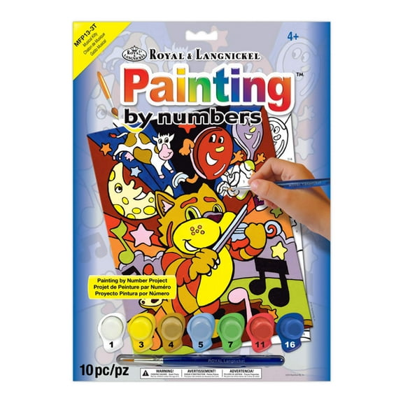 MFP13 | Painting by numbers™ Children's 10pc 8.75" x 11.75" Musical Kitty Painting Project