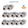 thumbnail image 2 of Cable Matters UL Listed 10Gbps Lot de 12 RJ45 Blindé Cat6A / Cat6 Keystone Jack avec Obturateur Intégré, 2 of 7