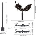 thumbnail image 2 of Iron Wind Direction Indicator Weathervane for Outdoor Garden Wind Measuring Tool Feather 255x280mm, 2 of 8