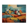 thumbnail image 3 of Designart "Abstract Farmstead composition" Modern Print on Natural Pine Wood, 3 of 5