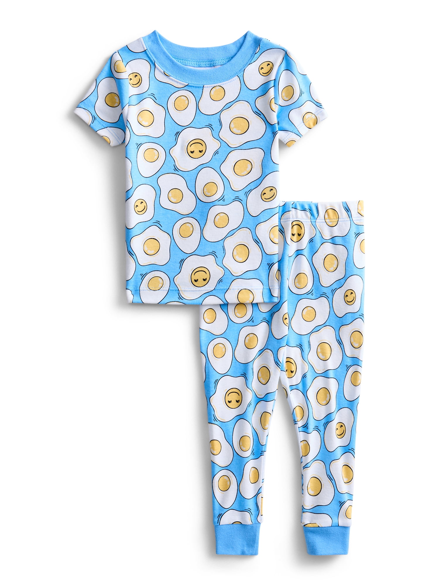 Wonder Nation Toddler Boys or Girls Cotton Short Sleeve Top and Pants Pajama Set, 4-Piece, Sizes 12M-5T