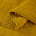 thumbnail image 6 of Chezmoi Collection Madrid Herringbone Geometric Solid Cotton Lightweight Quilt, 3-Piece Quilt Set, King, Mustard Yellow, 6 of 9