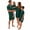 Green, variant on Summer Family Matching Pajamas Sets Matching Pjs For Couples Silk Stain Family Pajamas for Women Men Button Down Short Sleeve Shirt and Lounge Shorts Sets 2 Pcs Loungewear Sleepwear