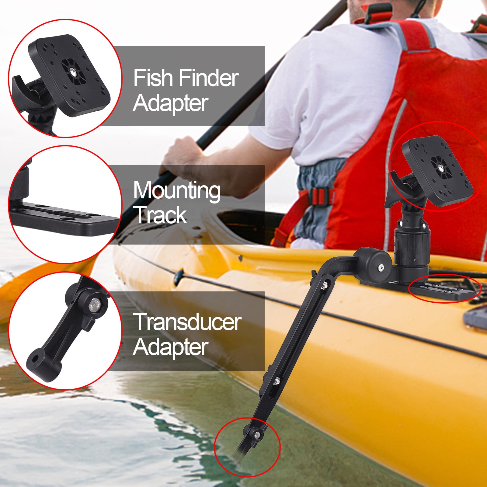 Kayak support,Adjustable Pole Arm With Boat Arm Fish Plate Pole Universal Diameter Plate Set Boat With Pole Marine Boat Pontoon Canoe Universal Diameter Of Marine Boat Pontoon Mount Plate