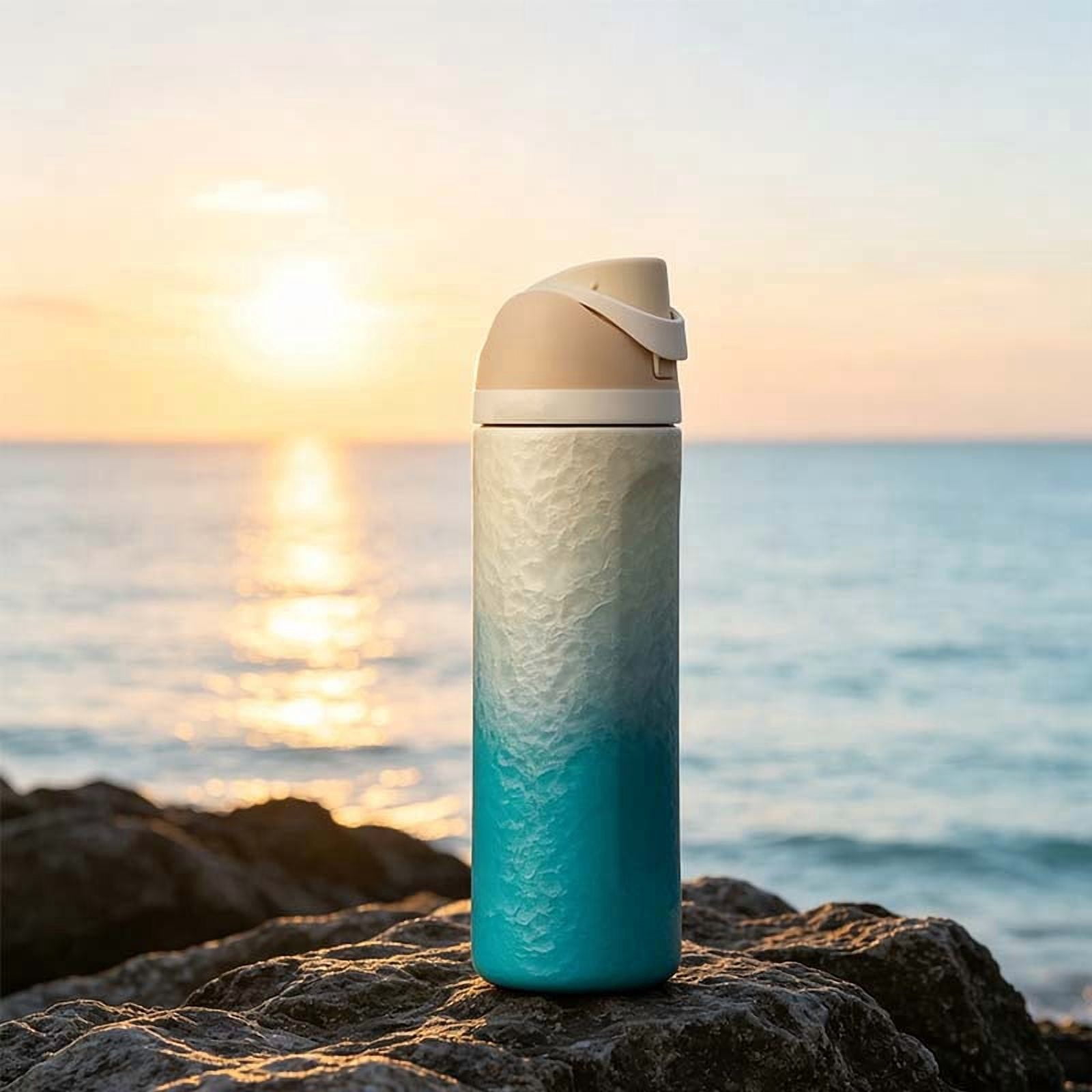 0-Wal_a Beach Water Bottle 32/24 oz Insulated Water Bottle with Flip Straw Lid, Reusable Sports Water Bottle for Travel, Office Great for Travel