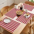 thumbnail image 5 of Red Plaid Placemats Set of 8 Modern Minimalist Geometric Gingham Checkered Place Mats Indoor Wipeable Table Mats Washable Cloth Dining Table Placemats for Kitchen Holiday Party Home Decor 13x19 Inch, 5 of 9