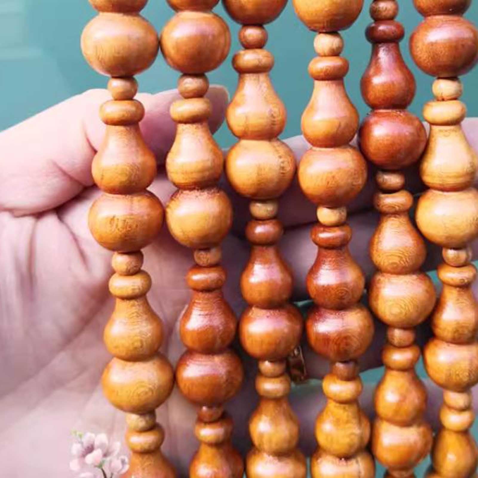Vintage Wood Beaded Curtain,Beaded Curtain For Closets,Room Divider String Curtains For Room/Window/Hallway Entrance