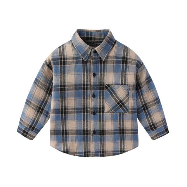 COM1950s Chemise à Manches Longues Col Rabattu, Veste Décontractée à Capuche pour Garçons