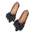 thumbnail image 5 of SuTry Women's Pointed Toe Flats Slip On Polka Dot Bow Detail Lightweight Comfortable Satin Blend Casual Walking Office Shoes(40), 5 of 9