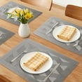 thumbnail image 2 of Unique Bargains Set of 6 Washable Plastic Placemats Kitchen Mat Silver-Gray, 2 of 6