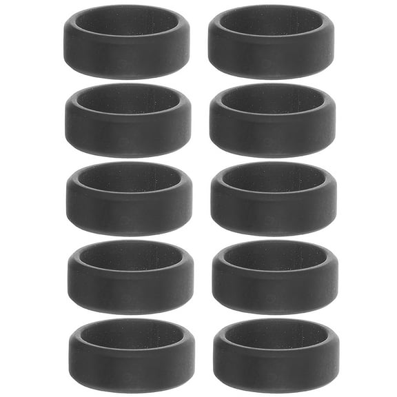 LEORX 10Set Mens Jewelry Silicone Rings Comfortable Wear for Athletes 2.8x2.8in